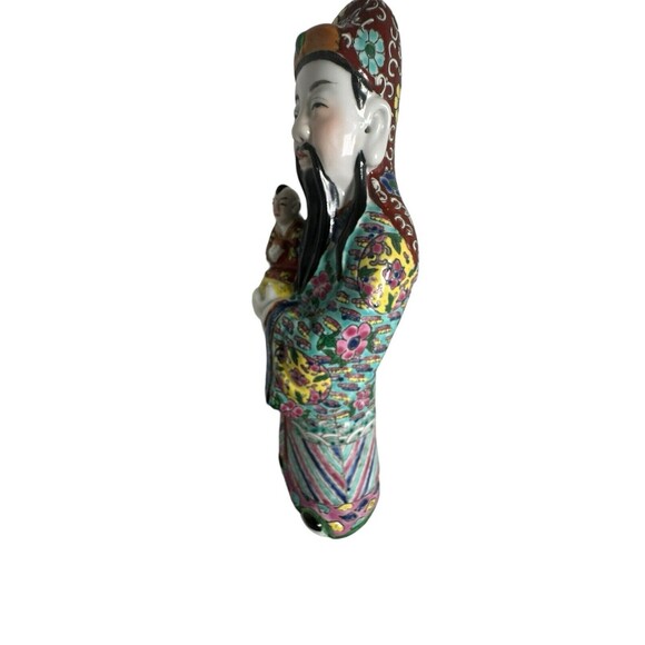 Antique Chinese Famille Rose Porcelain Shao Lao- God Of Longevity- Signed- Read - Picture 7 of 16